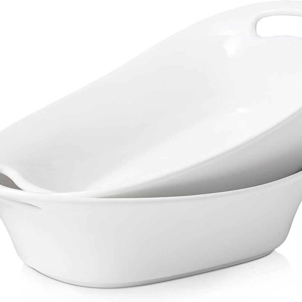Large Serving Bowls with Handles, 60 OZ Oval Serving Platter for Turkey, Fruit S